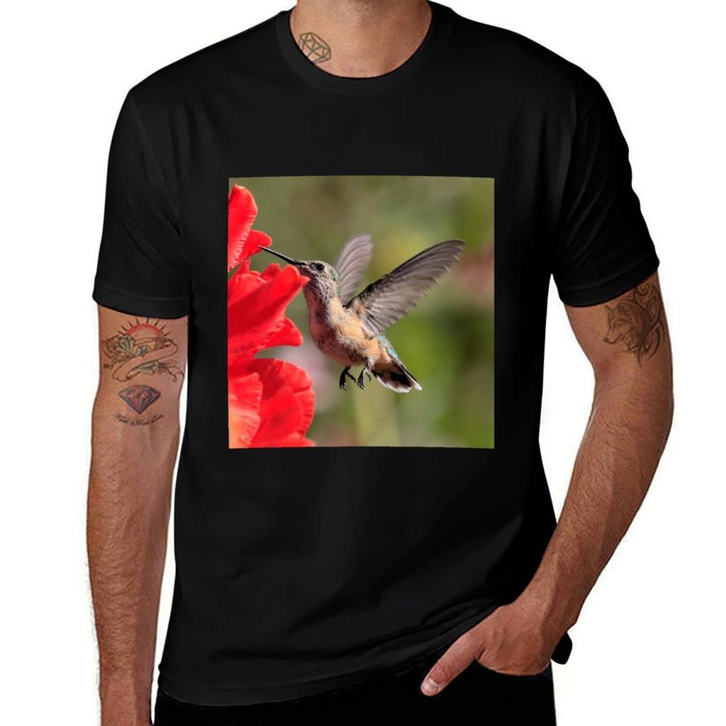 Humming Bird T-Shirt Cotton T Shirt Pack Man T Shirt Graphic Man T Shirts for Men T-Shirt