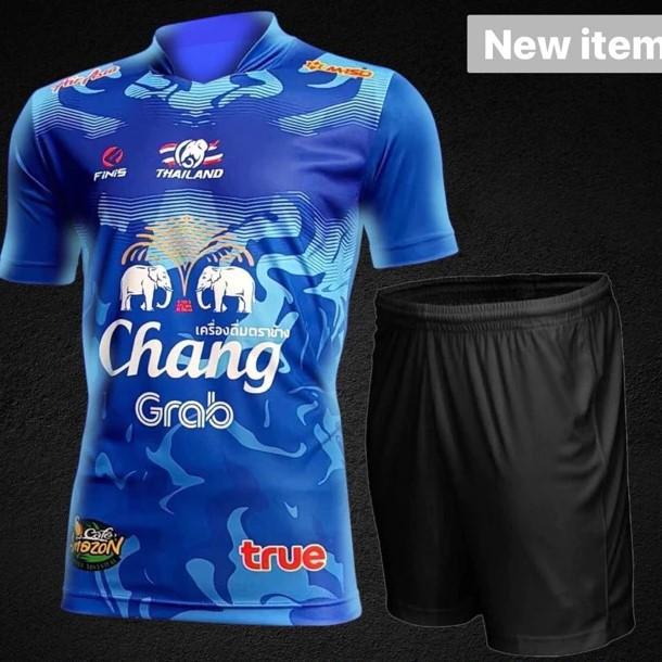 THAILAND Nationales Fußball-Trainingstrikot, Cheer-Print, schnelltrocknendes Polo-Shirt aus Polyester, kurzärmelig, Uniform, Elefanten-Logo, Sport, Outdoor