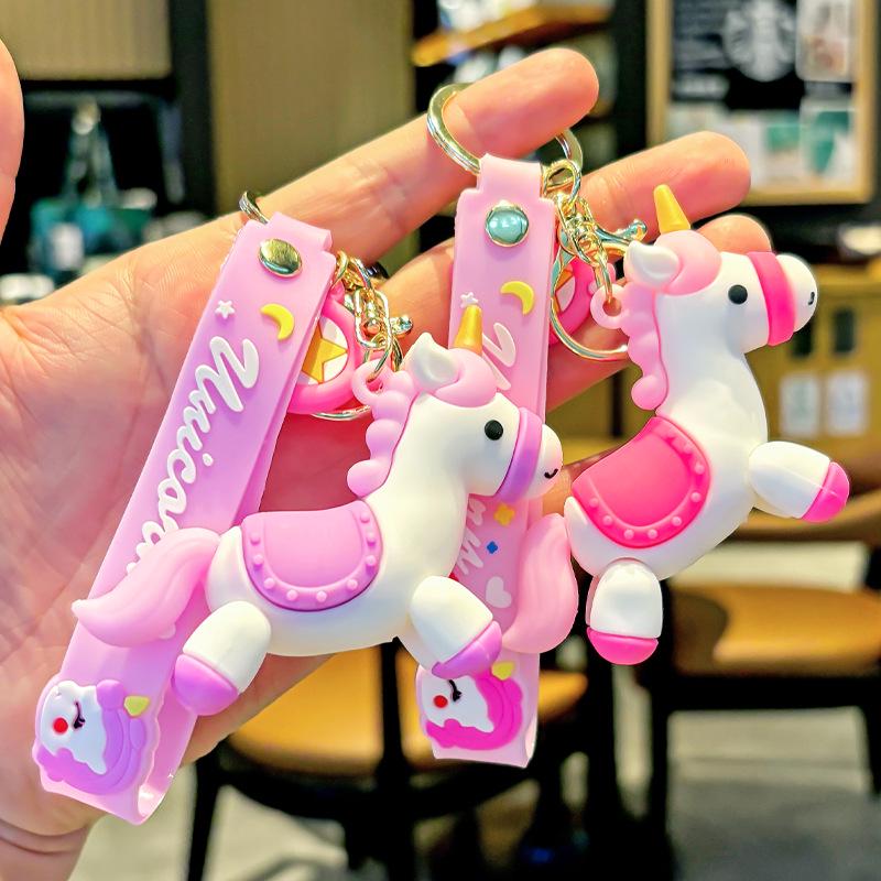 Creative Cartoon Unicorn and Pegasus Keychain - Cute Couple Bag and Car Pendant, Small Gift
