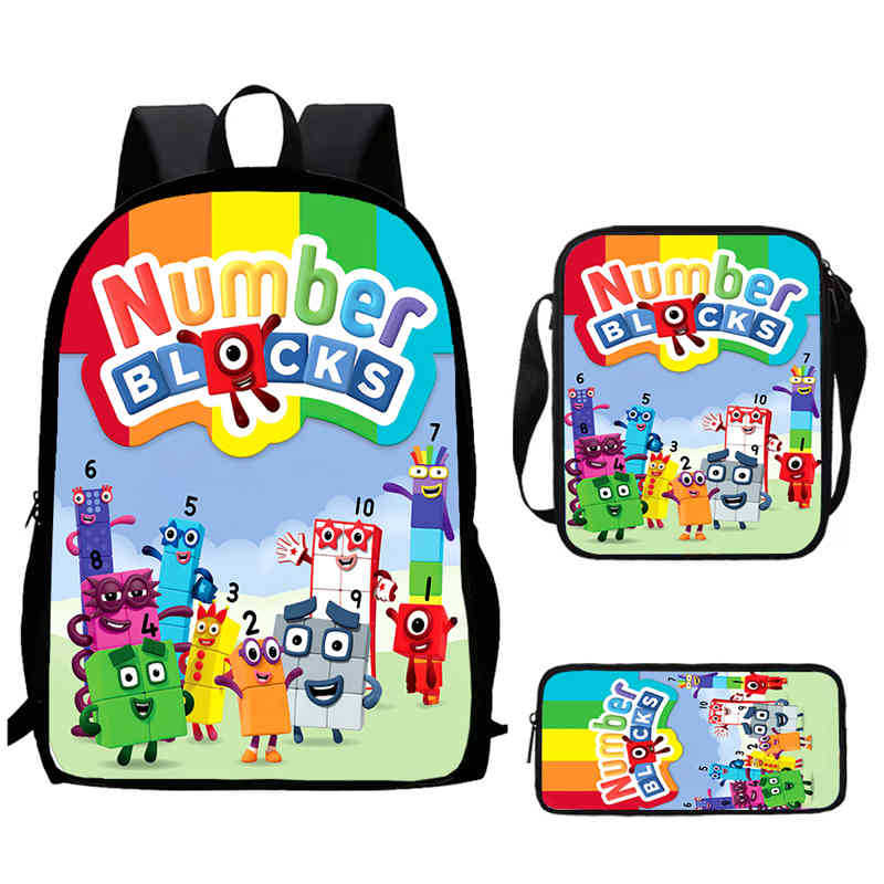 Digitale Bausteine Numberblocks Schultasche Hochauflösend Multifunktional Oxford Leichter Rucksack