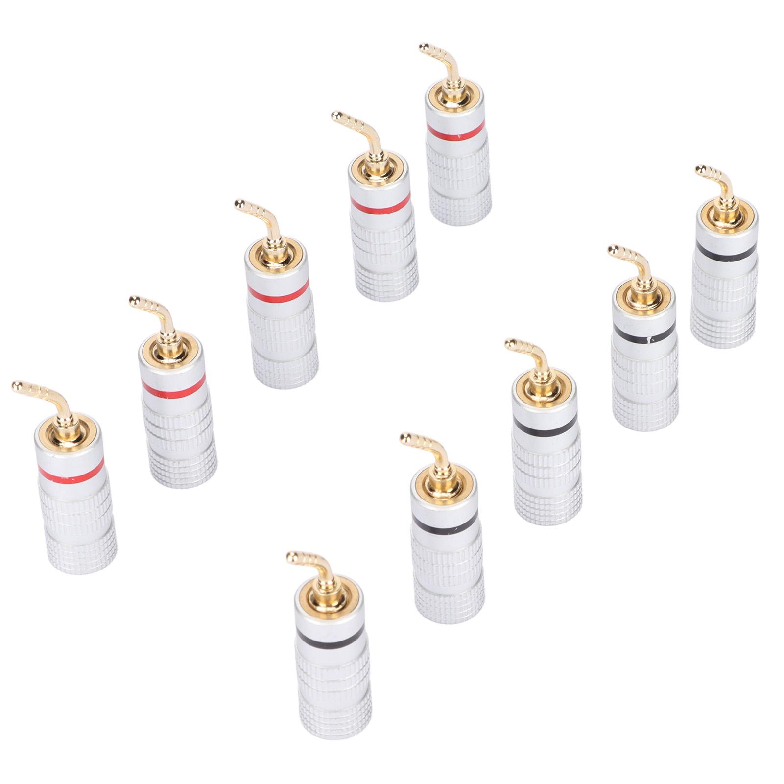 

10pcs Banana Plug Needle Type Professional 24K Gold Plated Speaker Wire Connectors for Speaker Wire