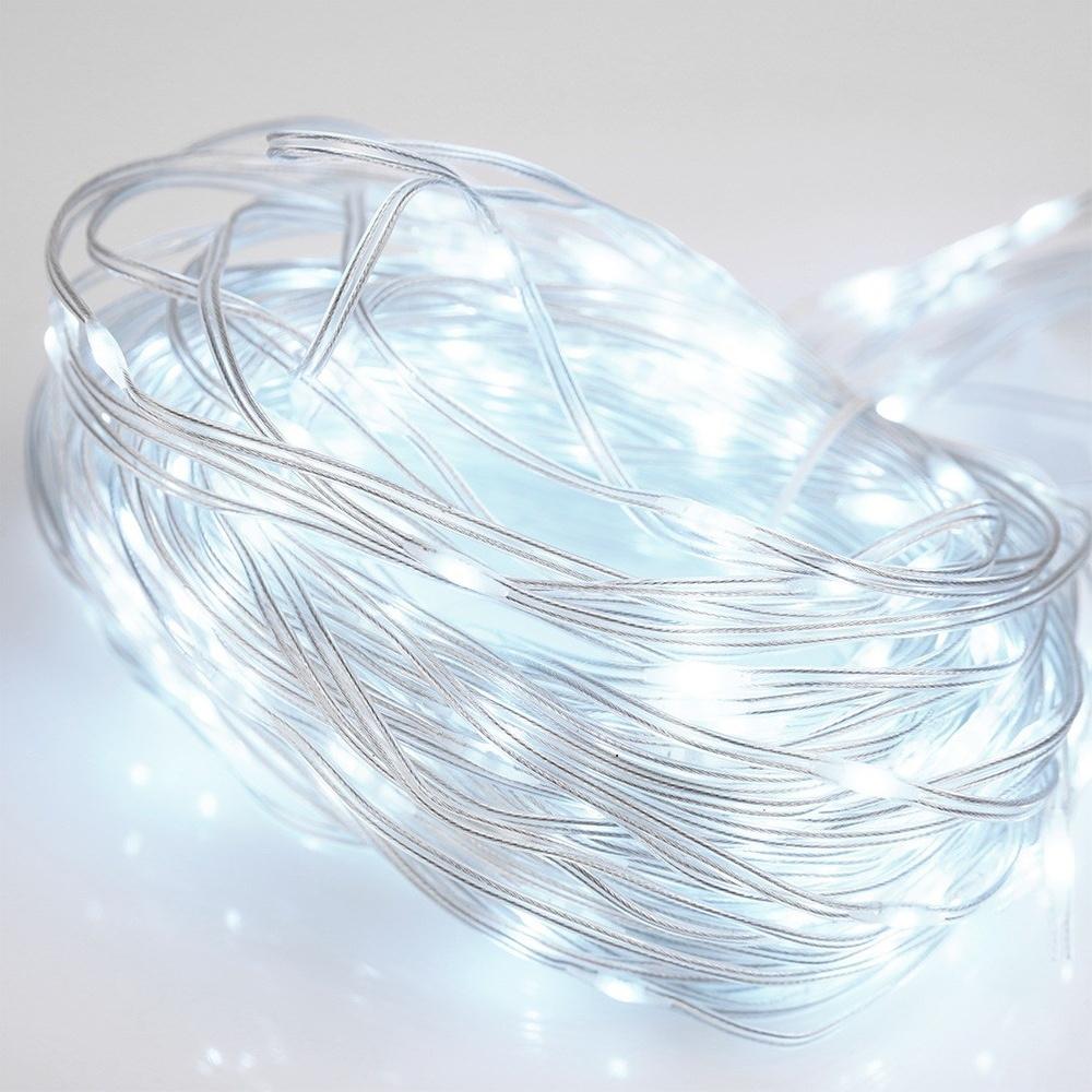 Kurtyna Świetlna Dekoracyjna Okienna Lampki Białe Zimne 300 LED 3x3m Pilot