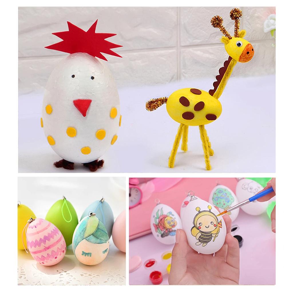Piankowe Jajka Wielkanocne Zestaw do Modelowania Styropianowe Dekoracje Wiszące, Malowane Puste Jajka Rysowanie dla Dzieci Dekorowanie