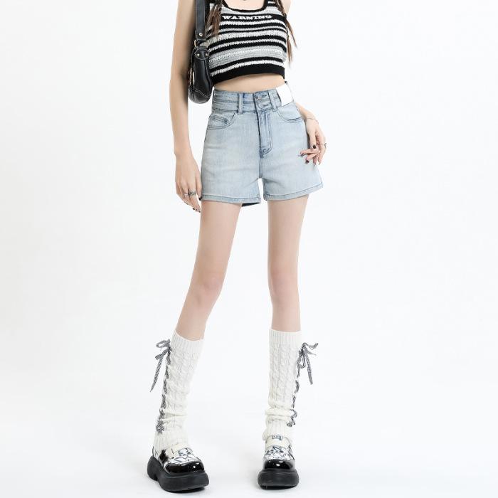 Denim Shorts Women's Summer High Waist Shorts Women's Casual Shorts Women's Three-quarter Shorts