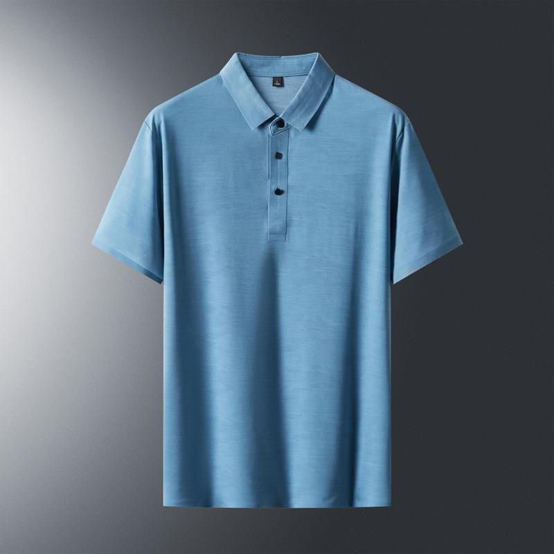 Thin POLO Shirt for Men's Comfortable Breathable and Icy Short Sleeved T-shirt with High-quality Polo Collar T-shirt