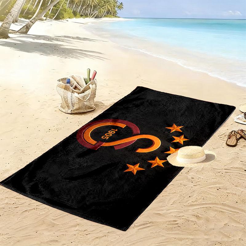 Galatasaray Spor Kulübü Print Strandtuch, Großes Weiches Schnelltrocknendes Handtuch für Strand Camping Schwimmen