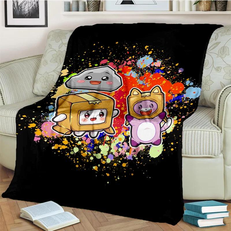 Happy Foxy Boxy i Rocky Lankybox koc, miękki koc do rzucania dla domu sypialnia kanapa z funkcją spania piknik podróż biuro okładka koc dla dzieci