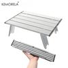 Mini Campingbord Ultralätt Bärbart Aluminiumlegering Utomhusbord Rullbar Fällbord för Vandring Picknick BBQ