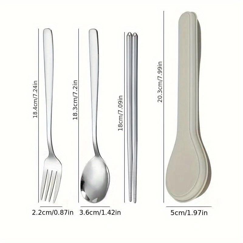 Korean Style Portable Flatware Set with Storage Case Polished Stainless Steel Cutlery Set for Home, School, and Kitchen Dinnerware Use