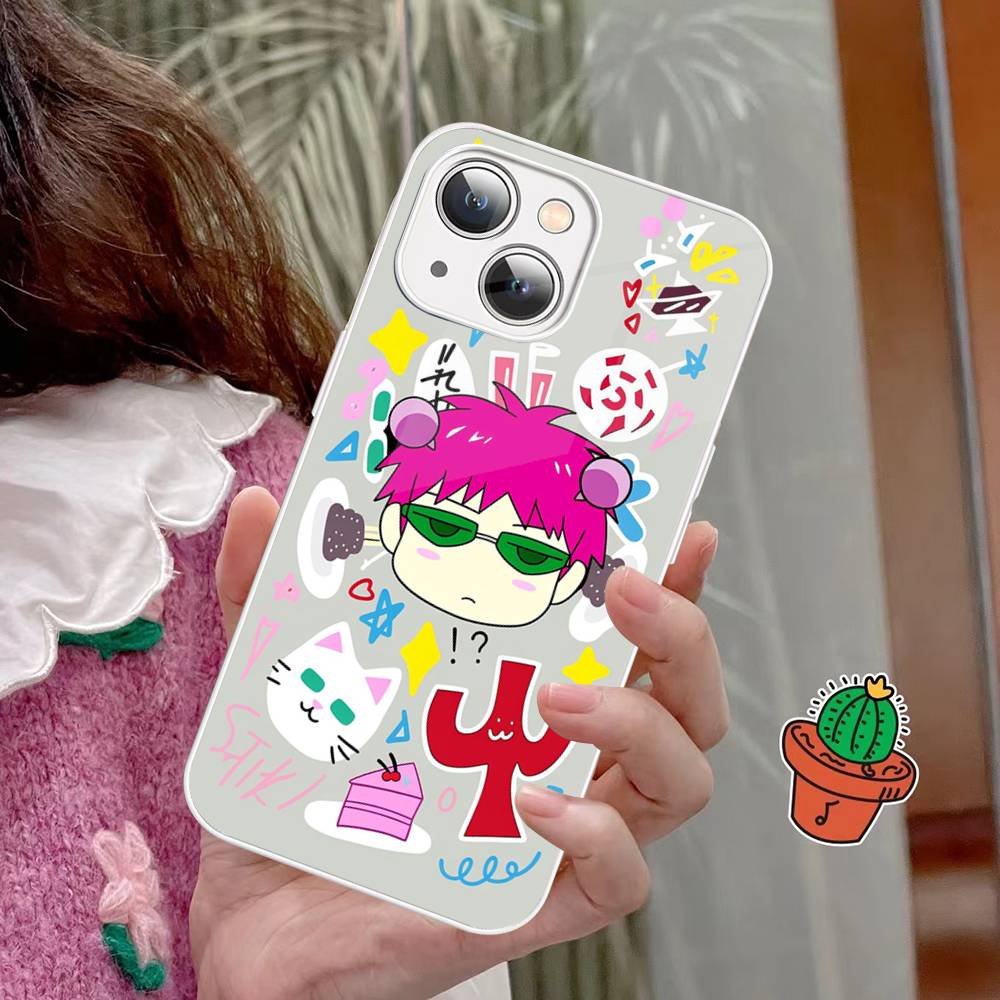 Anime Saiki Kusuo Tempered Glass For Iphone 14 13 12 11 Pro Mini XS MAX 14Plus X XS XR Cover