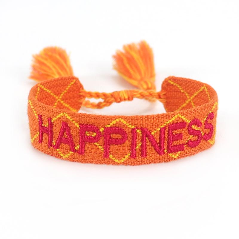 Handmade European Style Embroidered Love Bracelet with Tassels for Girls