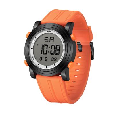 BUREI Watch Digital LED Display Waterproof Watch Stylish Sports Date Multifunctional Outdoor Watch Orange Men's Men's