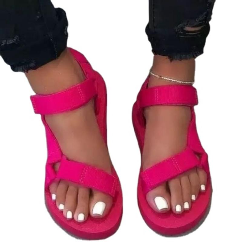 Female Shoes On Sale 2024 Fashion Summer Outdoor Women's Sandals Solid Open Toe Low-heeled Roman Casual Beach Sandals Women