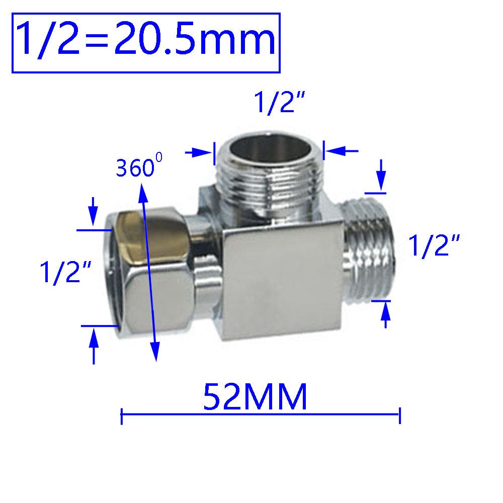 

Brass 1/2 Male Female Thread Tee Connector T Type Plumbing 3 Way Water Splitter Pipe Fitting Coupler Adapter 1Pcs