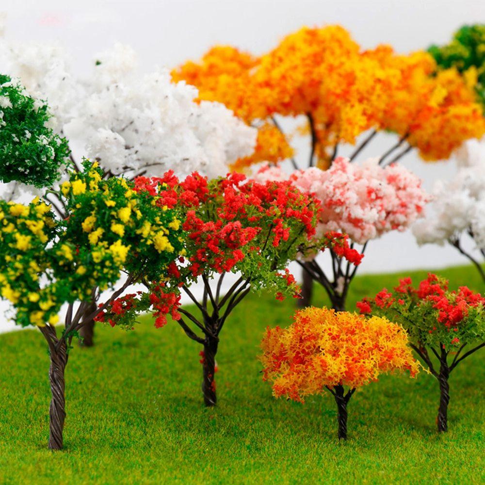 5Pcs Mini Artificial Pink Tree Willow Miniature Flower Tree Fairy Garden Micro Landscaping Decor Craft DIY Accessory Home Decor