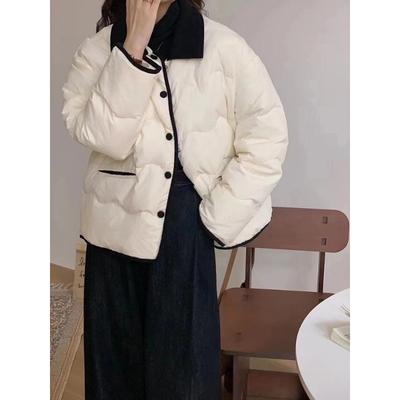 Down Jacket Women's Autumn and Winter Stand-up Collar Short Light and Versatile Bread Jacket Padded Jacket