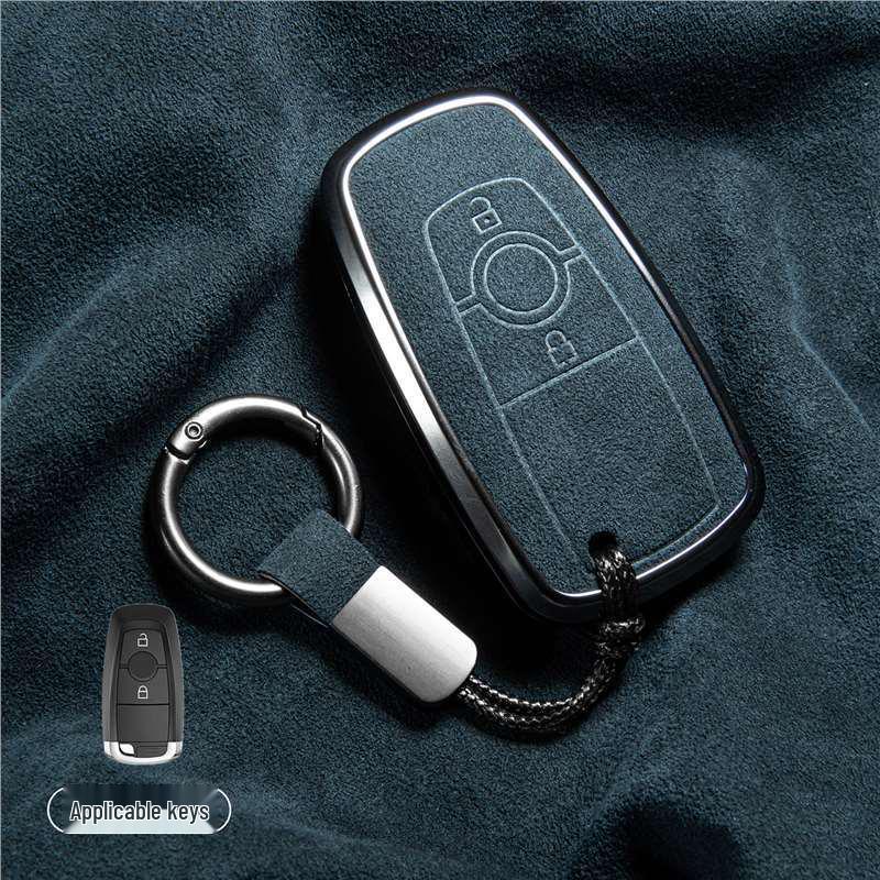 Luxury Suede Key Covers for Ford Explorer ST, Escape, Edge, 4WD, Mondeo, and EVOS