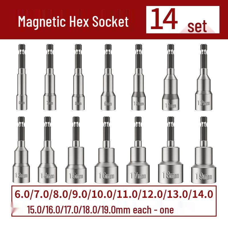 8mm Sechskant Selbstschneidende Schraube Elektrischer Schraubenschlüssel mit Starkem Magnetischem Bit