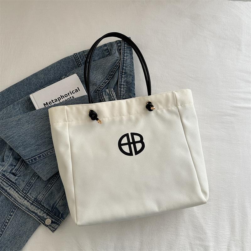 

Модная сумка большой вместимости в корейском стиле, повседневная, 2025 лето, новая, универсальная, ins, на плечо, подмышку, сумка-тоут, женская сумка белый