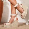 Damen Mode 2026 Schnür-Wasserdichte Plateau-Keilabsatz-Sandalen - Große Größe Europäischer & Amerikanischer Römischer Stil.
