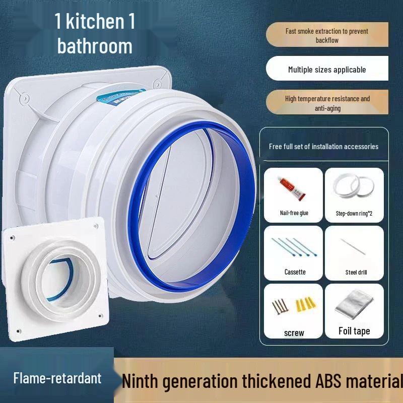 Kitchen Range Hood Flue Check Valve - Smoke Prevention and Pipe Protection