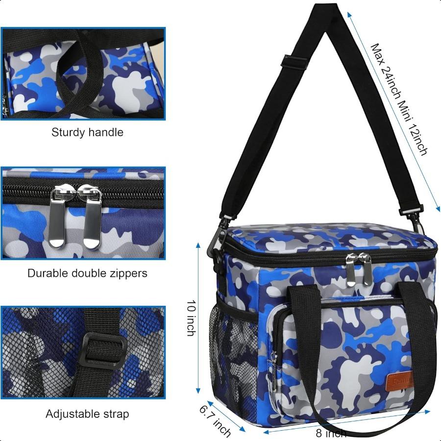 

Сумки для ланча Femuar для женщин и мужчин, изолированная сумка-холодильник для ланча для работы, офиса, ланчбокс с защитой от протекания с регулируемым плечевым ремнем United States