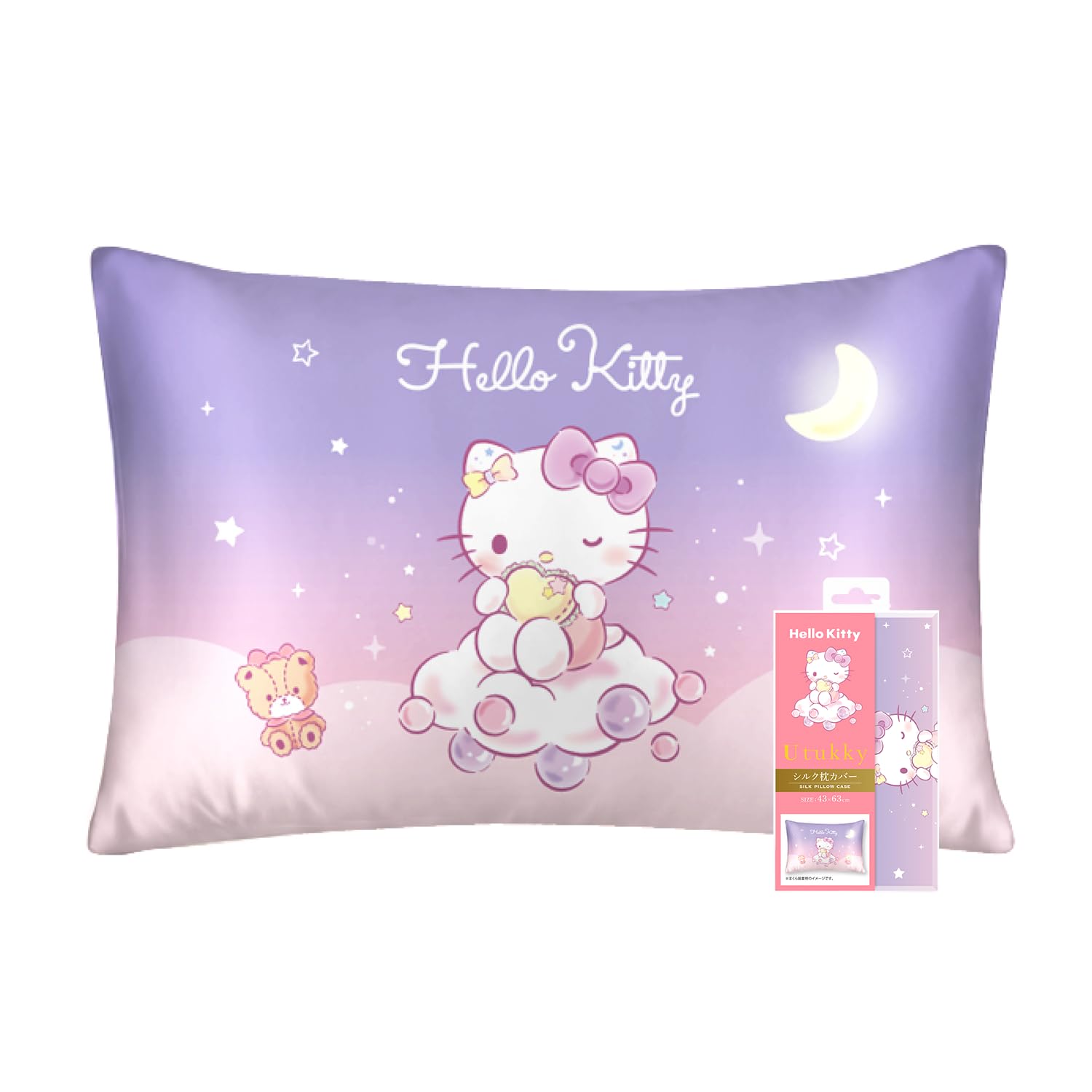 

Utukky Silk Персонажи Sanrio Hello Подходит для всех Милый Sanrio 1 Наволочка Наволочка, Китти, 43x63см, 100% Шелк, Конверт, Гладкий, Блестящий,