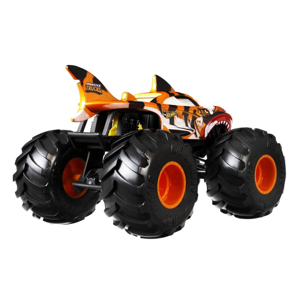 Hot Wheels Monster Truck Tiger Shark i stor størrelse [Minibil 1:24] [3 år og eldre] GWL14