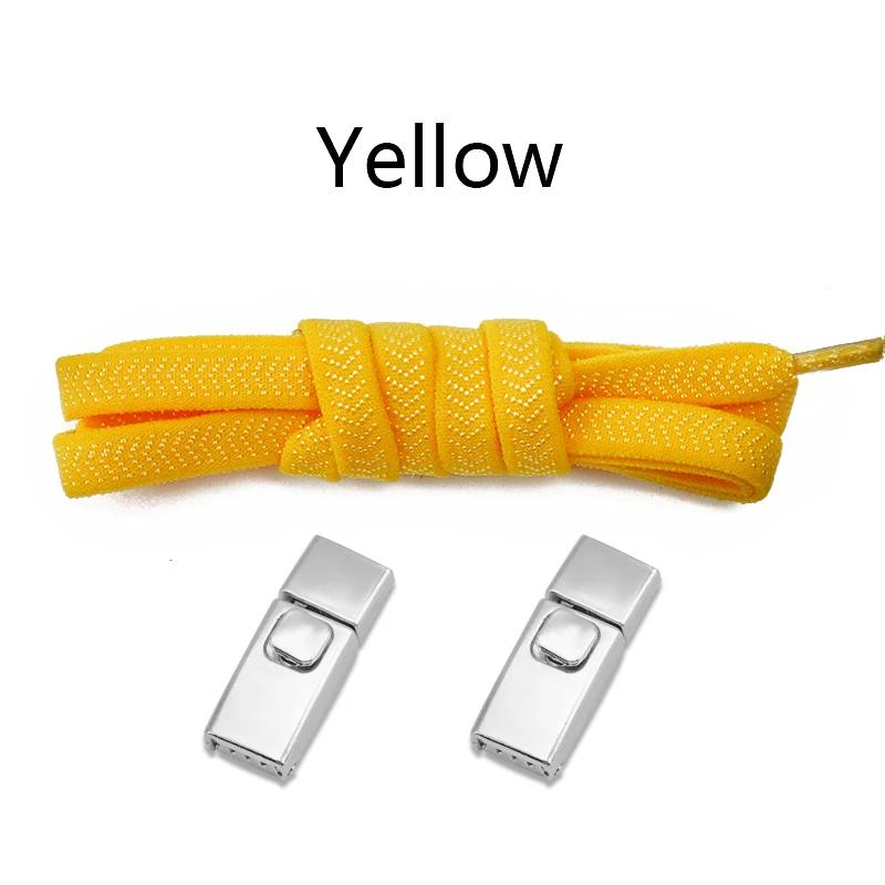 1Pair 8MM Flat Tennis No Tie Shoelace Press Lock Shoelaces Without Ties Elastic Laces Sneakers Adult Kids for Shoes Accessories