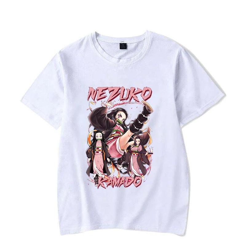

Popular anime printed T-shirt for women s summer casual short sleeved round neck top, fashionable T-shirt 5XL