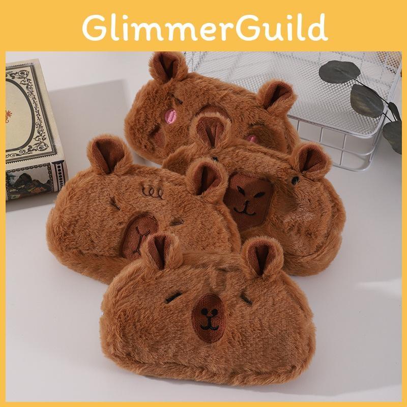 Plush Capybara Cute Pen Bag Funny Stationery Organizer Big Capacity Kids Gift