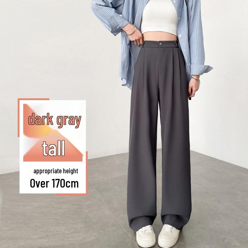 

Women s High-Waisted White Wide-Leg Pants 2025 - Drapey Casual Slim Fit for Spring & Autumn L 55-60kg