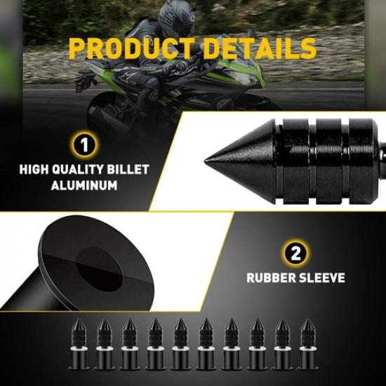 5MM Black Windscreen Motorcycle Windshield Spike Kit Wind Screen 10X Bolt Screw