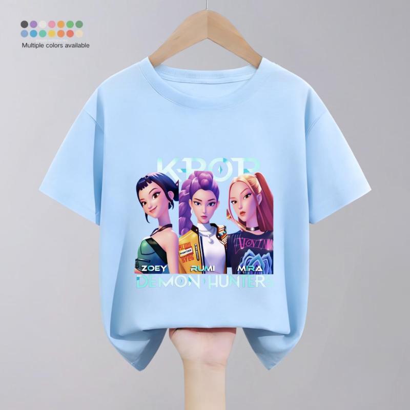 Vêtements Kpop Demon Hunters pour Enfants T-shirts Été Nouvelle Mode Populaires Hauts à Manches Courtes T-shirt Vêtements Enfants T-shirts Décontractés 1-10 ans