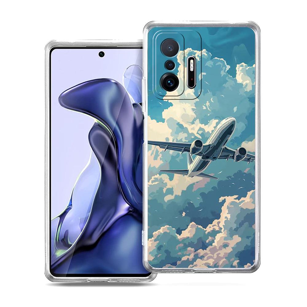 Transparent Phone Case for Xiaomi Mi 14 13 12 11 Ultra 13T Poco X3 NFC F3 F6 Pro Soft TPU Shell Travel-Inspired Airplane Route
