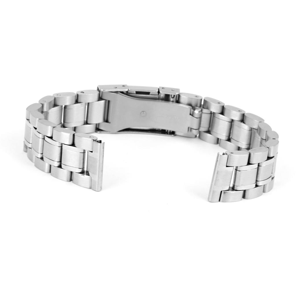 Set Of 5PCS Stainless Steel Metal Straight End Watch Band Strap With Spring Bars 16mm Silver