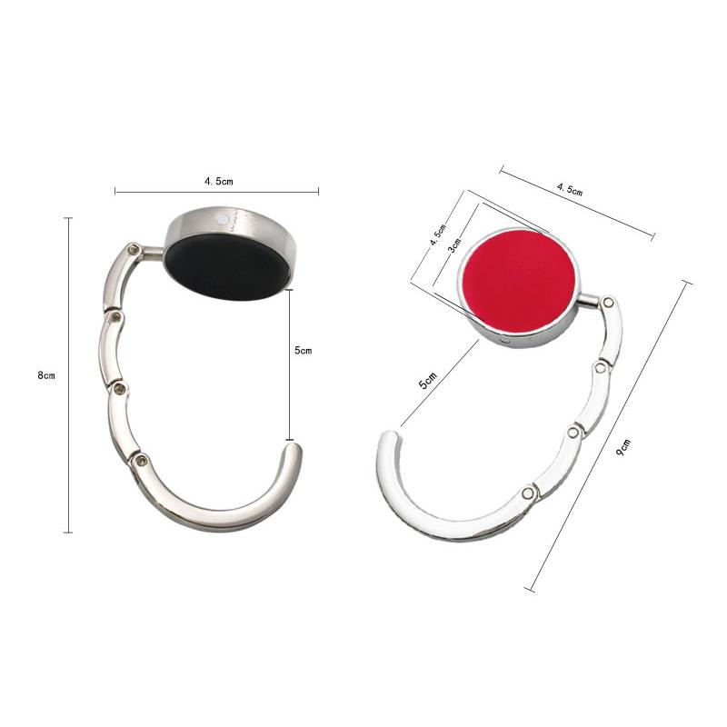 Runder, tragbarer, faltbarer Taschenhaken aus Metall, Handtaschenaufhänger, Aufbewahrungshalter für Damentaschen für den Innen- und Außenbereich im Bürotisch