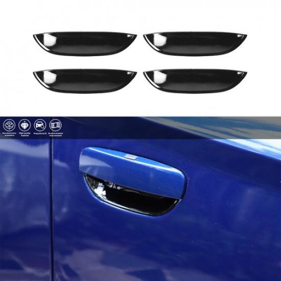 4pcs Exterior Side Door Handle Bowl Cover Trim Fit For Dodge Charger 2011+ Black