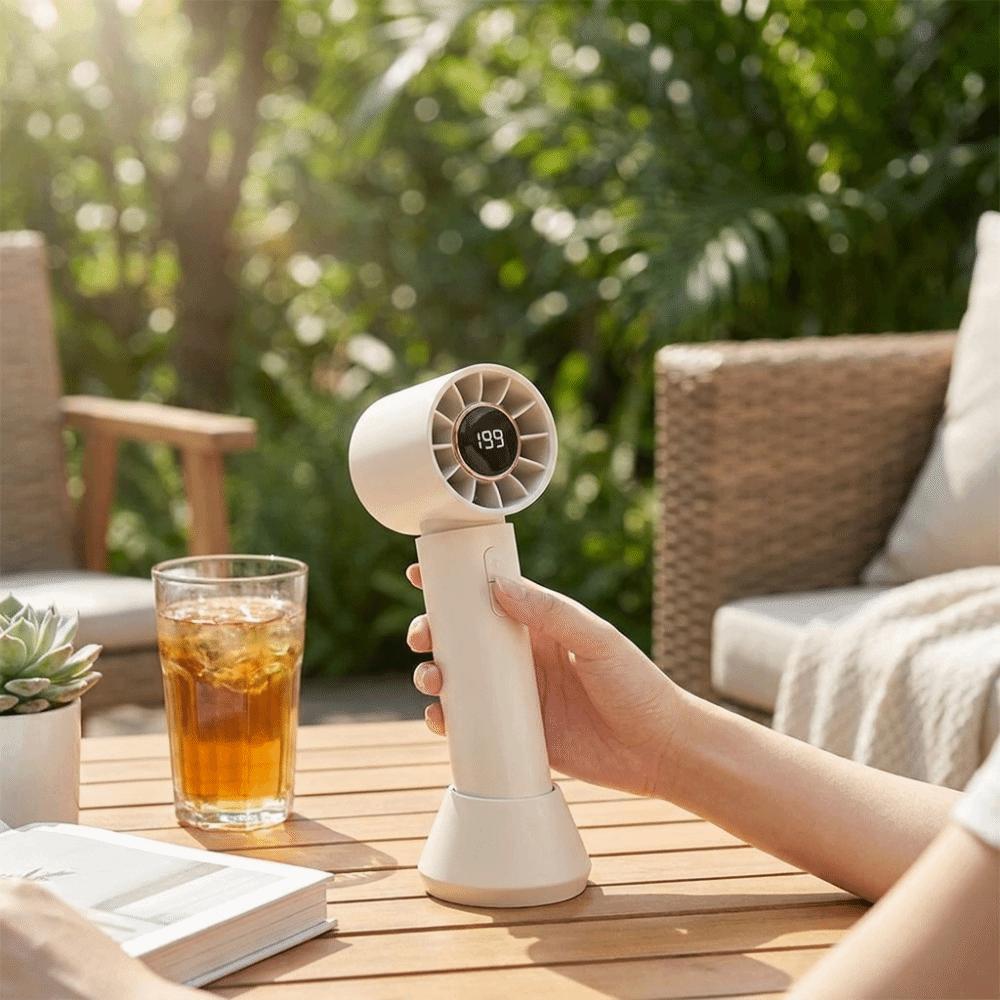Compact Design Mini Fan Rechargeable Digital Fan New Handheld Fan  Camping Use