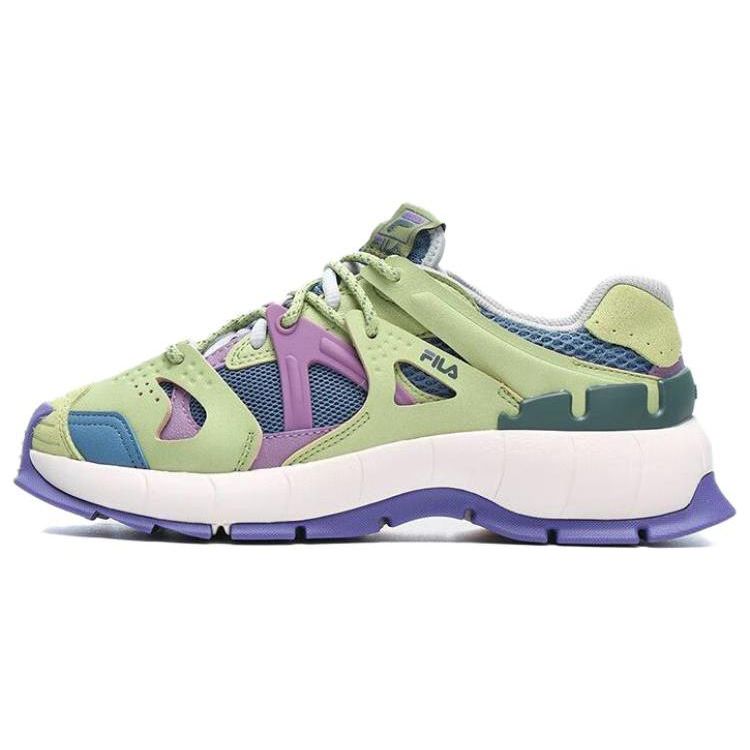 FILA Insetto Fabric Synthetic Leather TPU Trendy Sports Shock Absorbing Wear Resistant Low Top Dad Shoes Women sneaker Blue Green F12W321103FIB 36.5