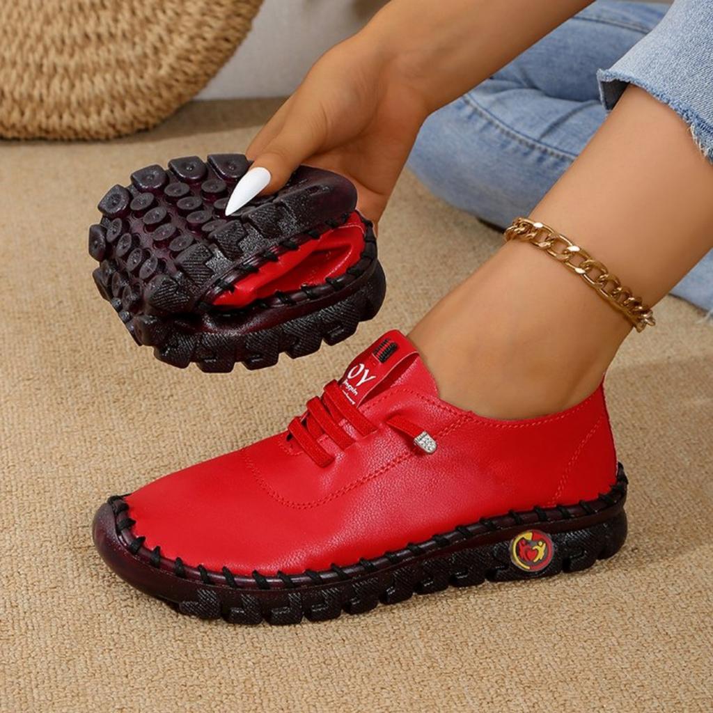 Women Sneakers 2025 New Breathable Retro Stitching Muffin Bottom Plus Size Women Shoes Spring Summer Soft-soled Roman Sneakers