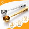 2025 Hot Stainless Steel Coffee Measuring Coffee Scoop Multifunctional Food Sealing Clip Tea Milk Powder Scoop Coffee Accessory