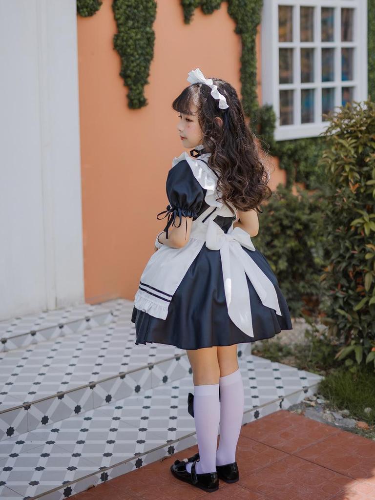 Japanese Black Maid Lolita Dress for Girls - Cute Princess Costume