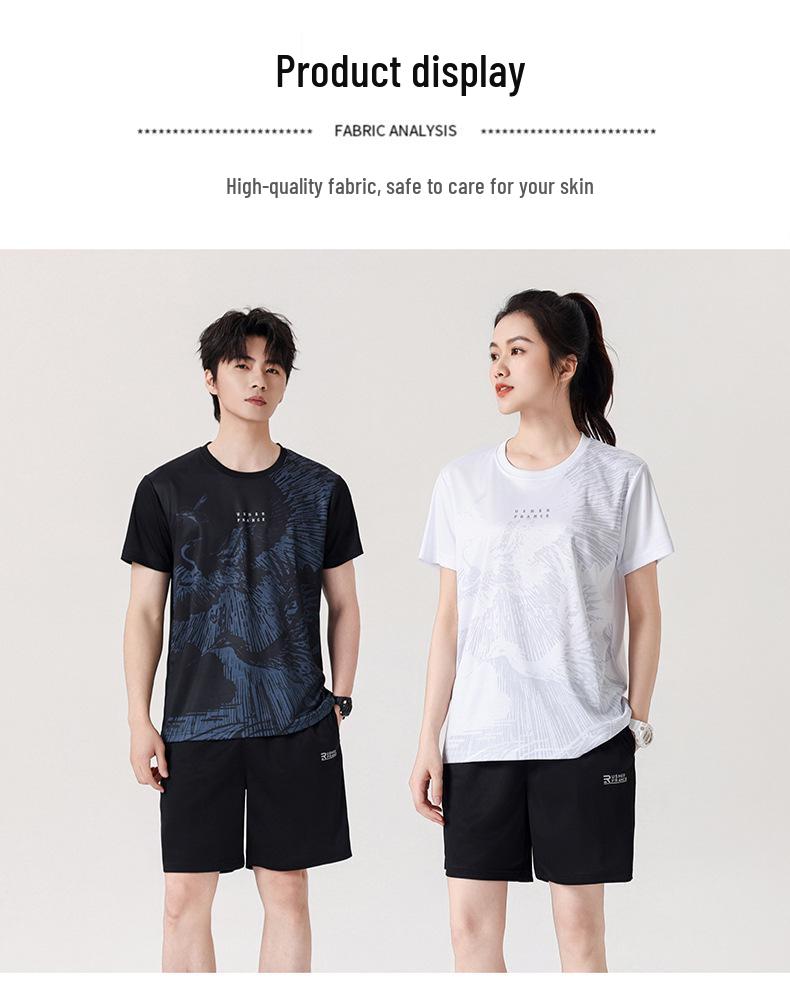 Unisex Quick-Dry Casual Summer Sportswear Set: Short Sleeve & Shorts for Football and Running