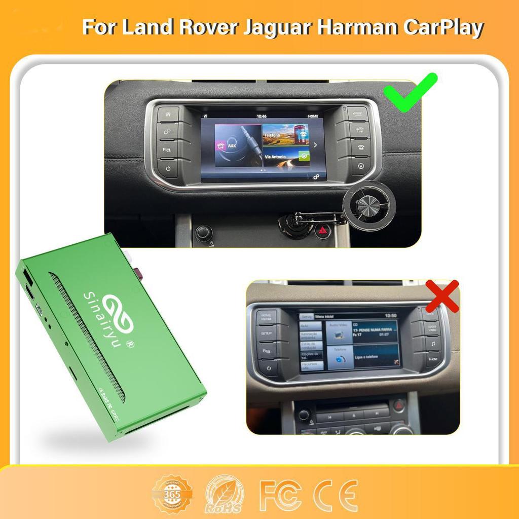 Sinairyu Wireless CarPlay Android Auto DVR HDMI Mirror-Link Compatible For Land Rover Evoque Jaguar XE Harman System