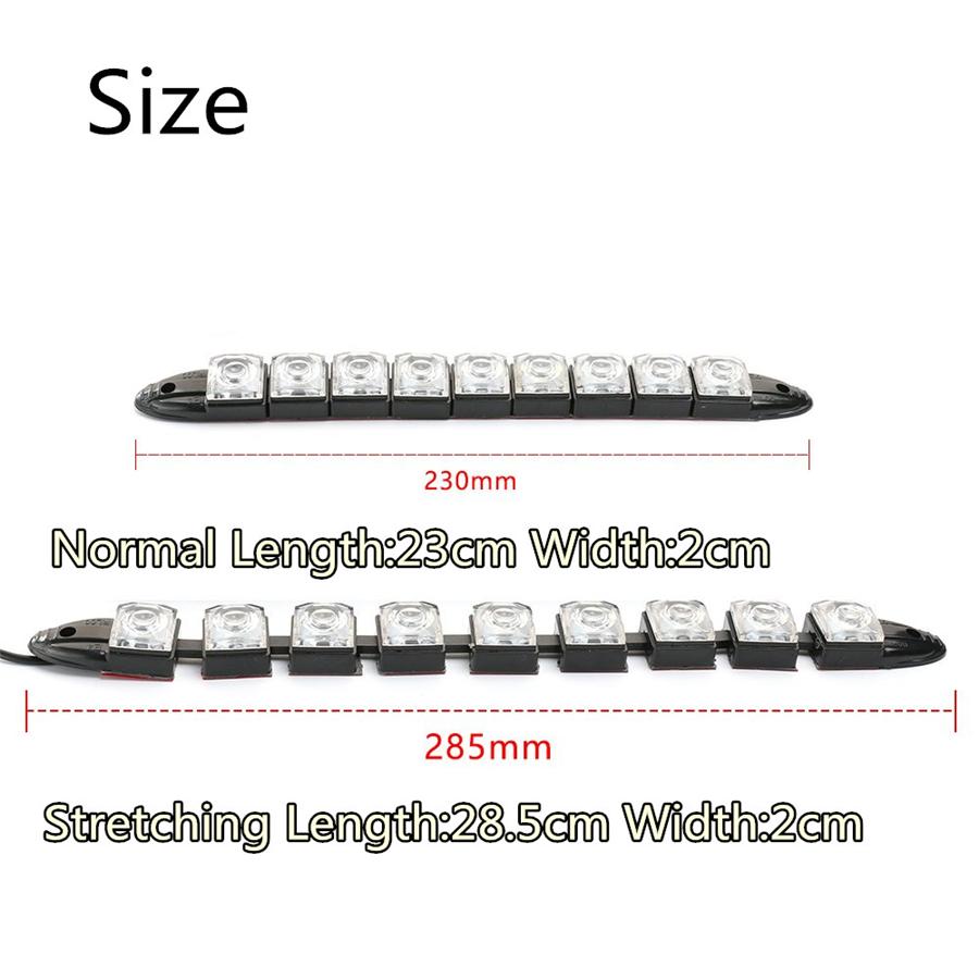 2x 9 LED Car Flexible DRL Daytime Running Driving Lamp Turn Signal Light