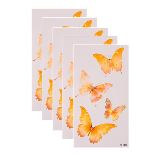 huaqianguhh 5 Sheets Butterfly Tattoo Stickers, Waterproof Temporary Flower Tattoos, Colorful Face Body Tattoos for Parties Night Club Music Festival