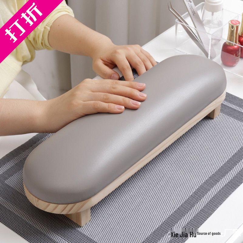 Handmade Leather Log-Style Nail Art Mat - Stain-Proof Cushion for Salon Use