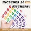 Self-Adhesive Paper Decorative Stickers for Party Decorative Presents Sealing Footprint 90x90mm Sticker: 20x16mm 20 patterns/pc
