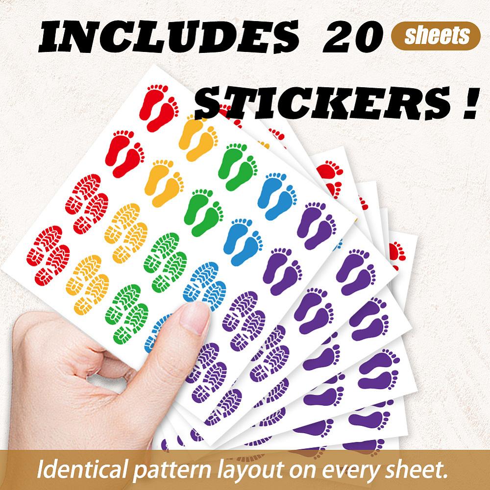 Self-Adhesive Paper Decorative Stickers for Party Decorative Presents Sealing Footprint 90x90mm Sticker: 20x16mm 20 patterns/pc